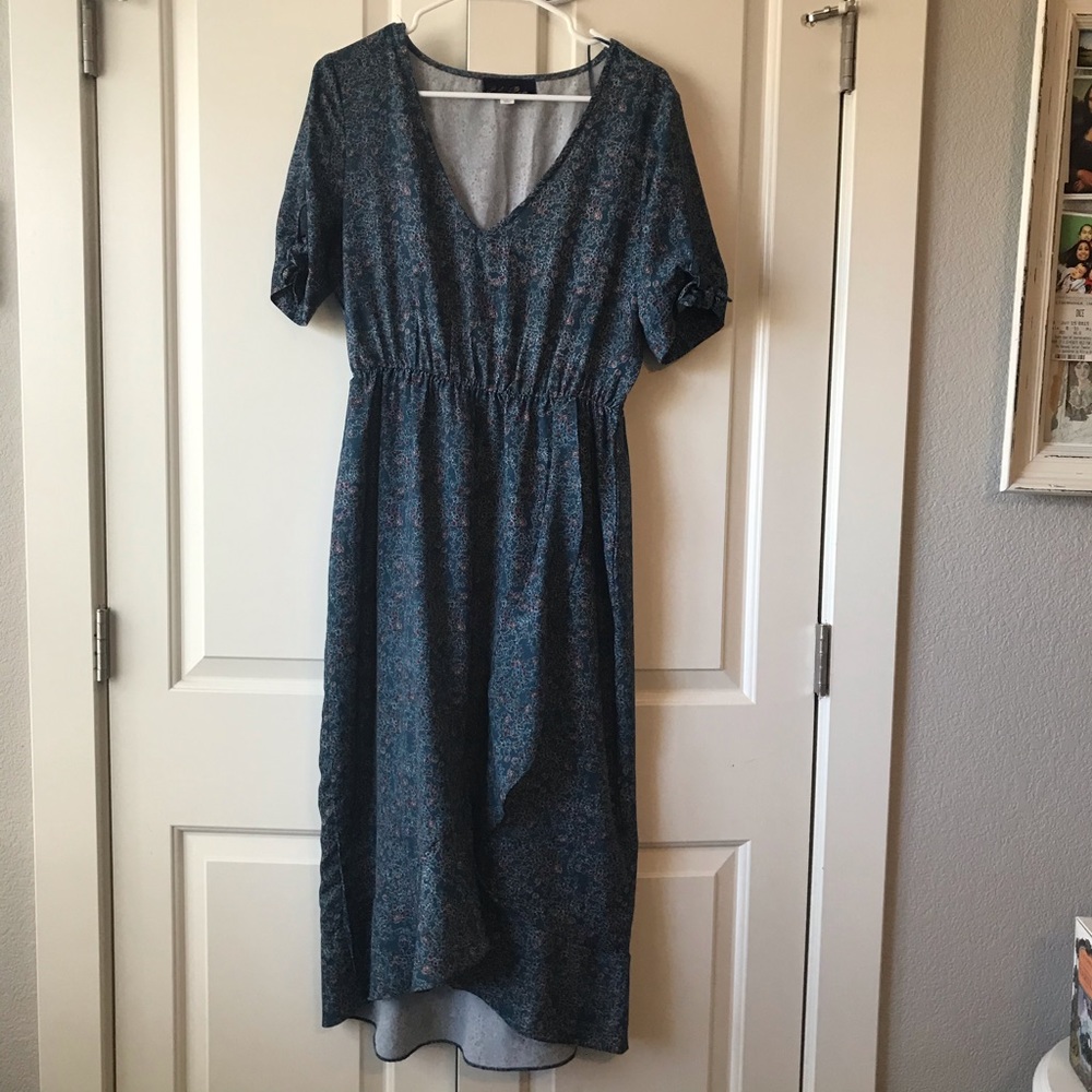 Francesca’s Blue Floral Wrap Dress